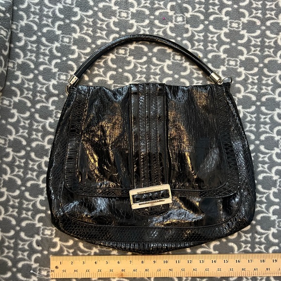 ANNA HINDMARCH FOR TARGET BLACK PAYENT LEATHER BAG PURSE VGUC - Picture 6 of 12